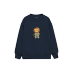 Lion in sage dungarees Çocuk Sweatshirt — Lacivert — ön görünüm