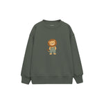 Lion in sage dungarees Çocuk Sweatshirt — Antrasit — ön görünüm