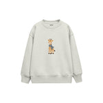 Giraffe in a blue scarf Çocuk Sweatshirt — Beyaz — ön görünüm
