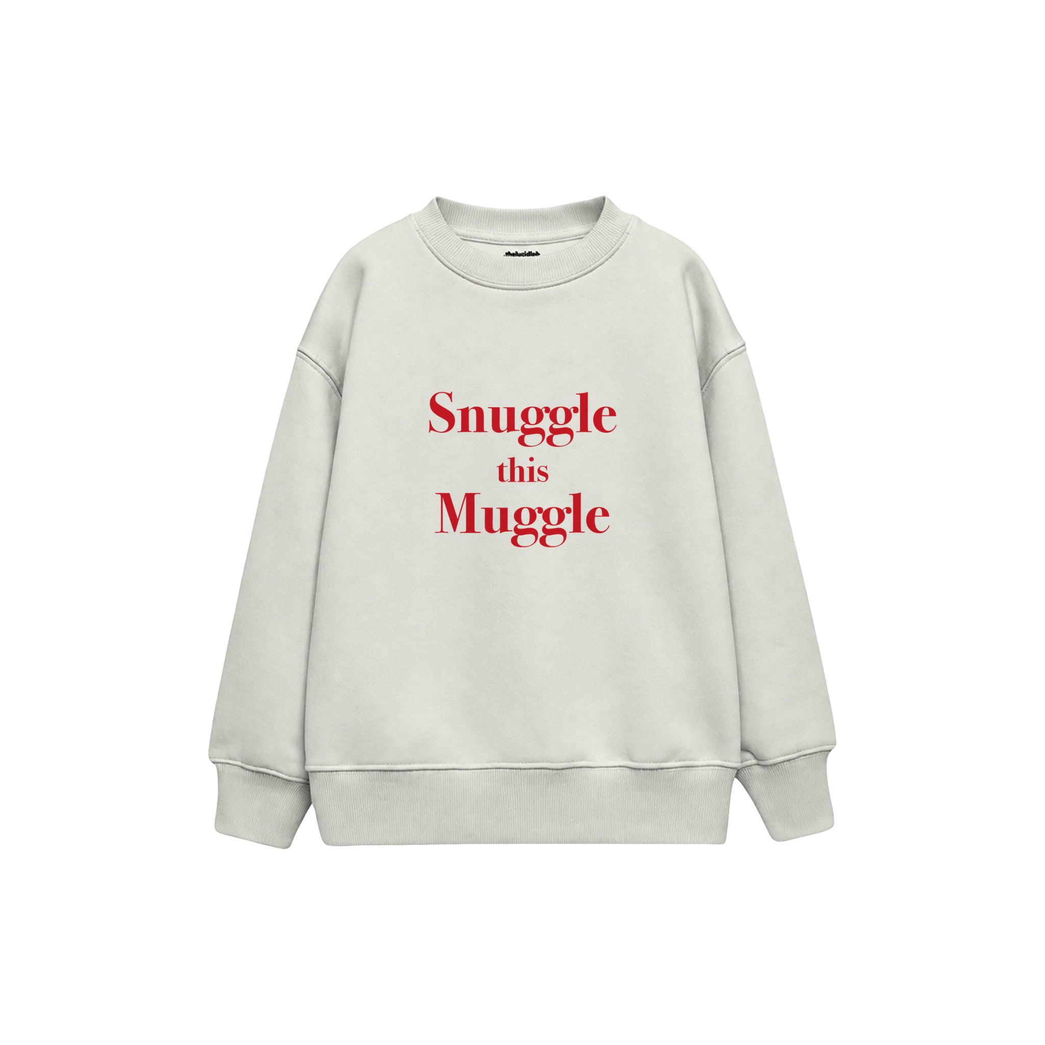 Snuggle This Muggle Çocuk Sweatshirt — Beyaz — ön görünüm