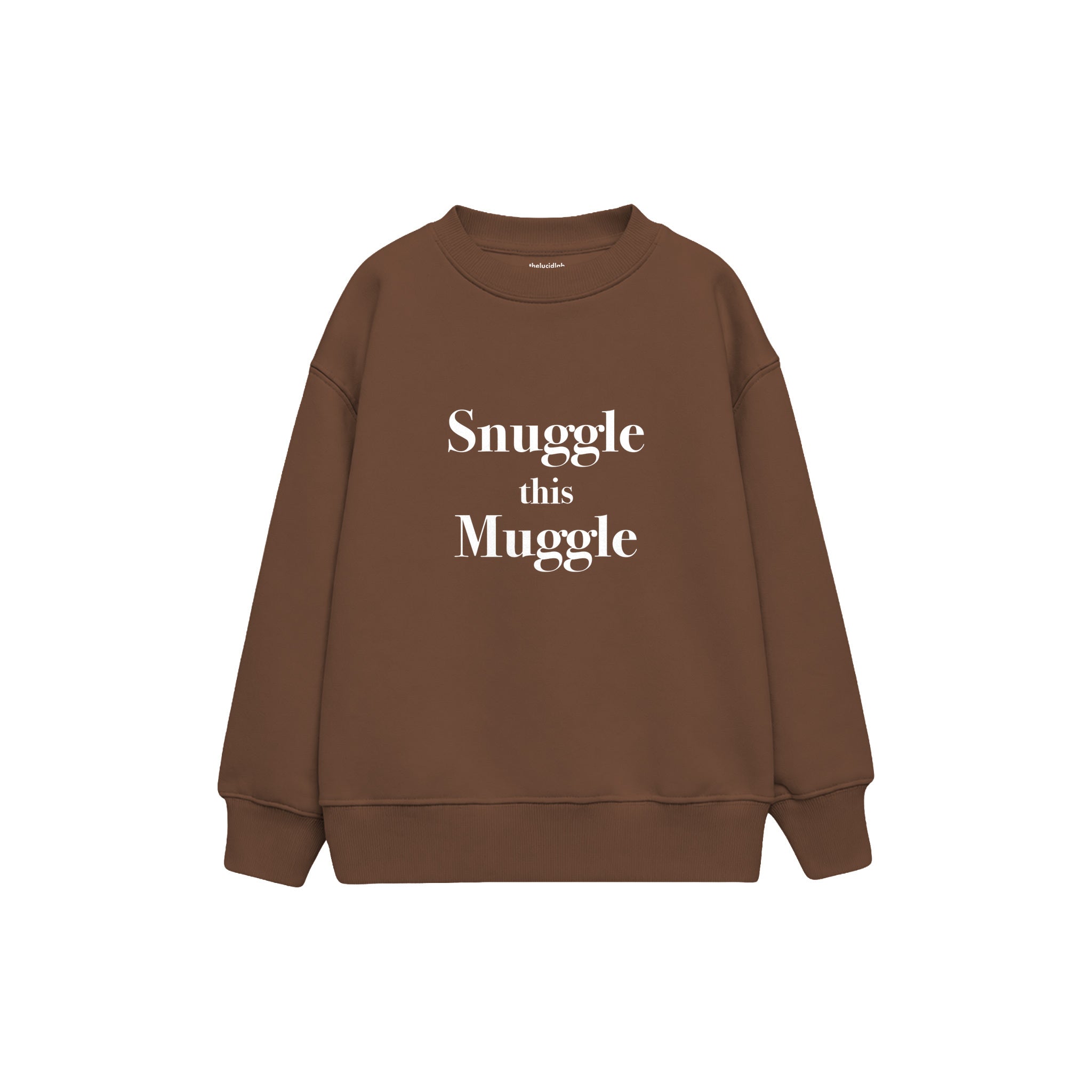Snuggle This Muggle Çocuk Sweatshirt — Kahverengi — ön görünüm