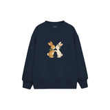 Two small rabbits touching noses Çocuk Sweatshirt — Lacivert — ön görünüm