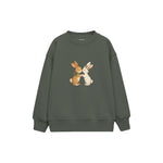 Two small rabbits touching noses Çocuk Sweatshirt — Antrasit — ön görünüm