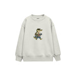 Crocodile carrying a skateboard wearing sunglasses Çocuk Sweatshirt — Beyaz — ön görünüm