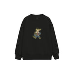 Crocodile carrying a skateboard wearing sunglasses Çocuk Sweatshirt — Siyah — ön görünüm