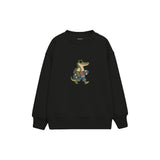 Crocodile carrying a skateboard wearing sunglasses Çocuk Sweatshirt — Siyah — ön görünüm