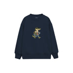 Crocodile carrying a skateboard wearing sunglasses Çocuk Sweatshirt — Lacivert — ön görünüm