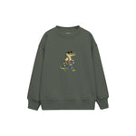 Crocodile carrying a skateboard wearing sunglasses Çocuk Sweatshirt — Antrasit — ön görünüm
