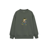 Crocodile carrying a skateboard wearing sunglasses Çocuk Sweatshirt — Antrasit — ön görünüm