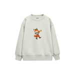Fox playing a trumpet Çocuk Sweatshirt — Beyaz — ön görünüm