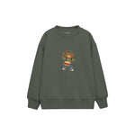Bear drumming on a snare drum Çocuk Sweatshirt — Antrasit — ön görünüm