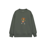 Bear drumming on a snare drum Çocuk Sweatshirt — Antrasit — ön görünüm