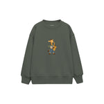 Giraffe playing a saxophone Çocuk Sweatshirt — Antrasit — ön görünüm