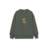 Giraffe playing a saxophone Çocuk Sweatshirt — Antrasit — ön görünüm