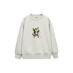 Crocodile holding a microphone like a rock singer Çocuk Sweatshirt — Beyaz — ön görünüm