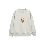 Rabbit dancing with headphones Çocuk Sweatshirt — Beyaz — ön görünüm
