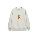 Rabbit dancing with headphones Çocuk Sweatshirt — Beyaz — ön görünüm