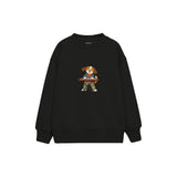 Dog playing a small keyboard Çocuk Sweatshirt — Siyah — ön görünüm