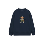 Dog playing a small keyboard Çocuk Sweatshirt — Lacivert — ön görünüm