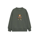 Dog playing a small keyboard Çocuk Sweatshirt — Antrasit — ön görünüm