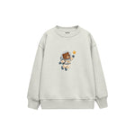 Bear astronaut floating with one star Çocuk Sweatshirt — Beyaz — ön görünüm