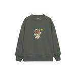 Bear astronaut floating with one star Çocuk Sweatshirt — Antrasit — ön görünüm
