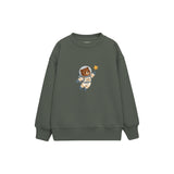 Bear astronaut floating with one star Çocuk Sweatshirt — Antrasit — ön görünüm