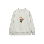 Rabbit flying a small paper plane Çocuk Sweatshirt — Beyaz — ön görünüm