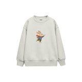 Rabbit flying a small paper plane Çocuk Sweatshirt — Beyaz — ön görünüm