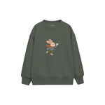 Rabbit flying a small paper plane Çocuk Sweatshirt — Antrasit — ön görünüm