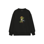 Crocodile gardener with a watering can Çocuk Sweatshirt — Siyah — ön görünüm