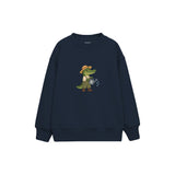 Crocodile gardener with a watering can Çocuk Sweatshirt — Lacivert — ön görünüm