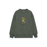 Crocodile gardener with a watering can Çocuk Sweatshirt — Antrasit — ön görünüm