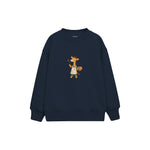 Giraffe artist holding a paintbrush Çocuk Sweatshirt — Lacivert — ön görünüm