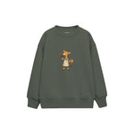 Giraffe artist holding a paintbrush Çocuk Sweatshirt — Antrasit — ön görünüm