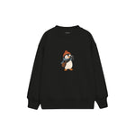 Penguin photographer with a tiny camera Çocuk Sweatshirt — Siyah — ön görünüm