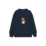 Penguin photographer with a tiny camera Çocuk Sweatshirt — Lacivert — ön görünüm