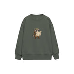 Raccoon reading a large map Çocuk Sweatshirt — Antrasit — ön görünüm