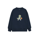 Dinosaur playing basketball Çocuk Sweatshirt — Lacivert — ön görünüm