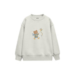 Bear flying a kite Çocuk Sweatshirt — Beyaz — ön görünüm