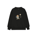 Bear flying a kite Çocuk Sweatshirt — Siyah — ön görünüm
