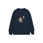 Bear flying a kite Çocuk Sweatshirt — Lacivert — ön görünüm