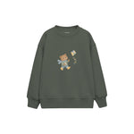 Bear flying a kite Çocuk Sweatshirt — Antrasit — ön görünüm