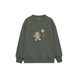Bear flying a kite Çocuk Sweatshirt — Antrasit — ön görünüm
