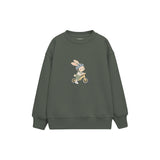 Rabbit riding a balance bike Çocuk Sweatshirt — Antrasit — ön görünüm