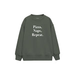Pizza Naps Repeat Çocuk Sweatshirt — Antrasit — ön görünüm