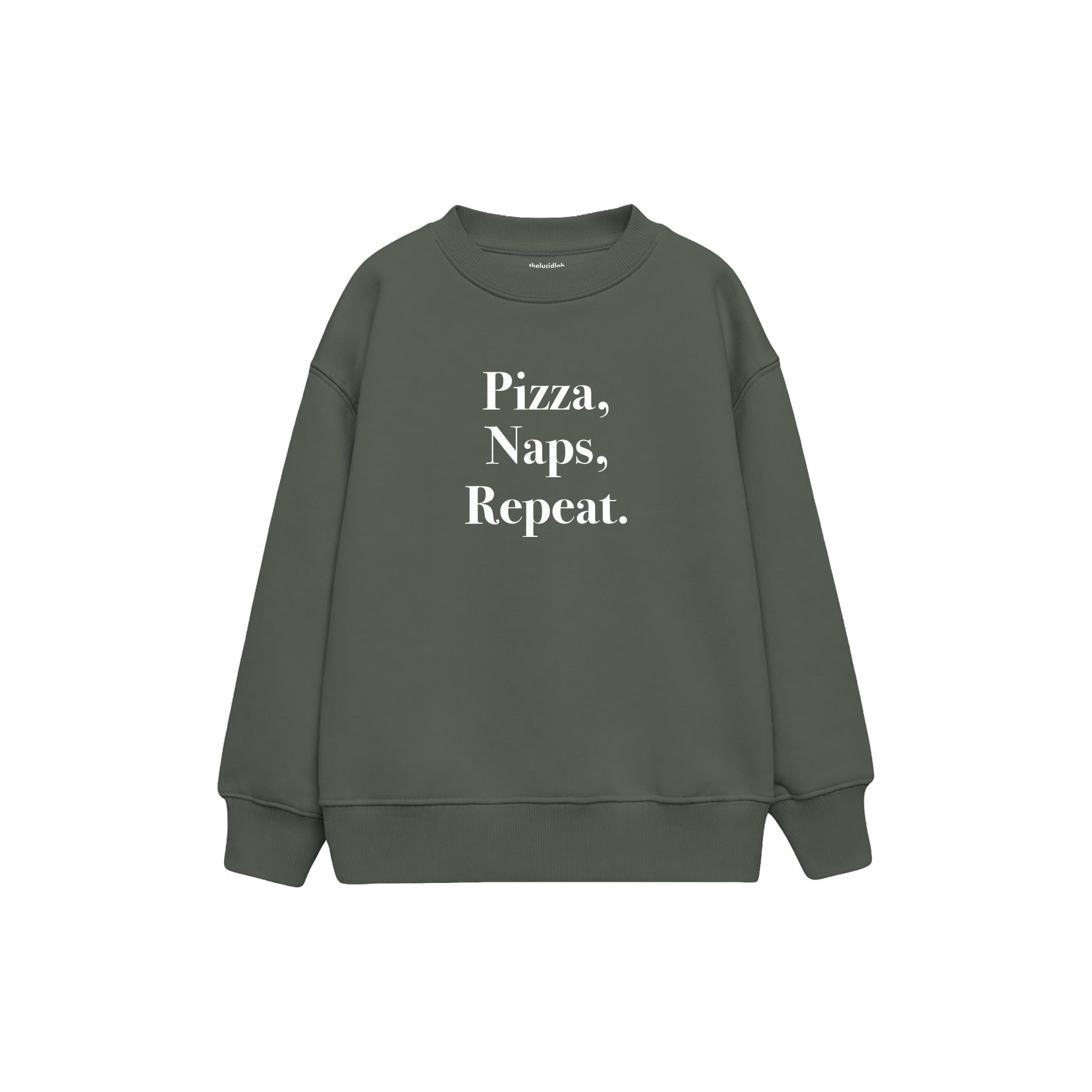 Pizza Naps Repeat Çocuk Sweatshirt — Antrasit — ön görünüm