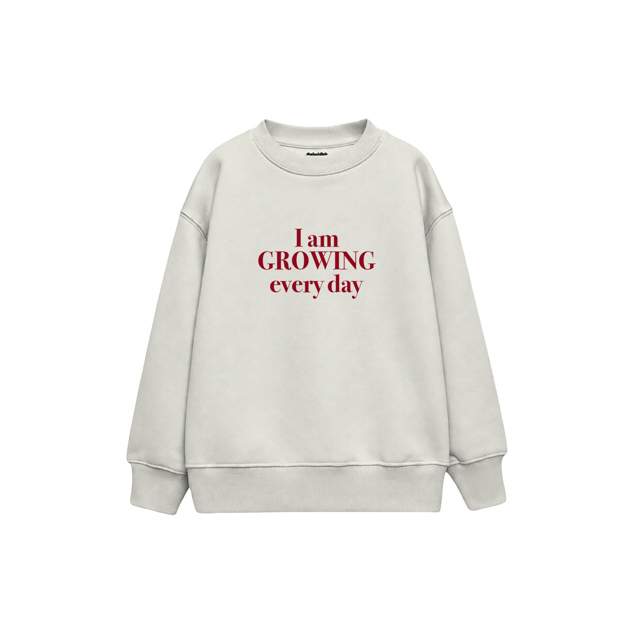 Growing Every Day Çocuk Sweatshirt — Beyaz — ön görünüm
