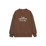 Growing Every Day Çocuk Sweatshirt — Kahverengi — ön görünüm