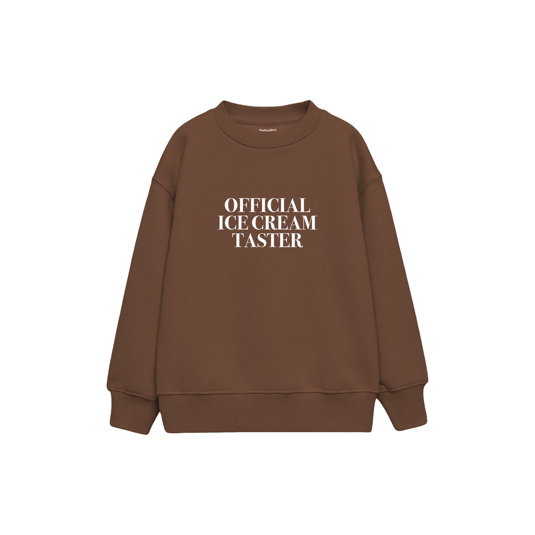 Ice Cream Taster Çocuk Sweatshirt — Kahverengi — ön görünüm